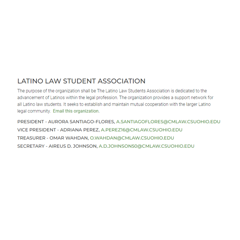 CSU Law Latino Law Students Association - Hispanic and Latino organization in Cleveland OH