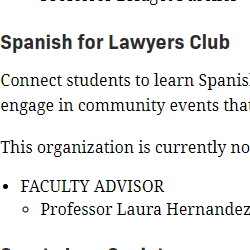 Baylor Spanish for Lawyers Club - Hispanic and Latino organization in Waco TX